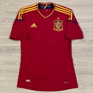 Adidas 2011/12 Spain Home Soccer Jersey Red Climacool X10937 Men’s Size Small